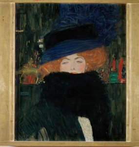 Lady with Hat and Feather Boa by Gustav Klimt